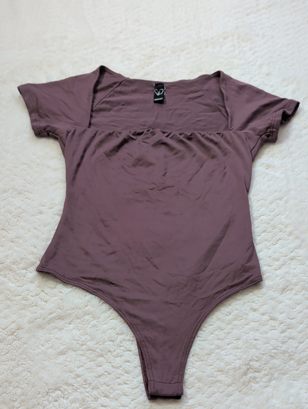 Windsor Dusty Mauve Short Sleeve Square Neck Bodysuit